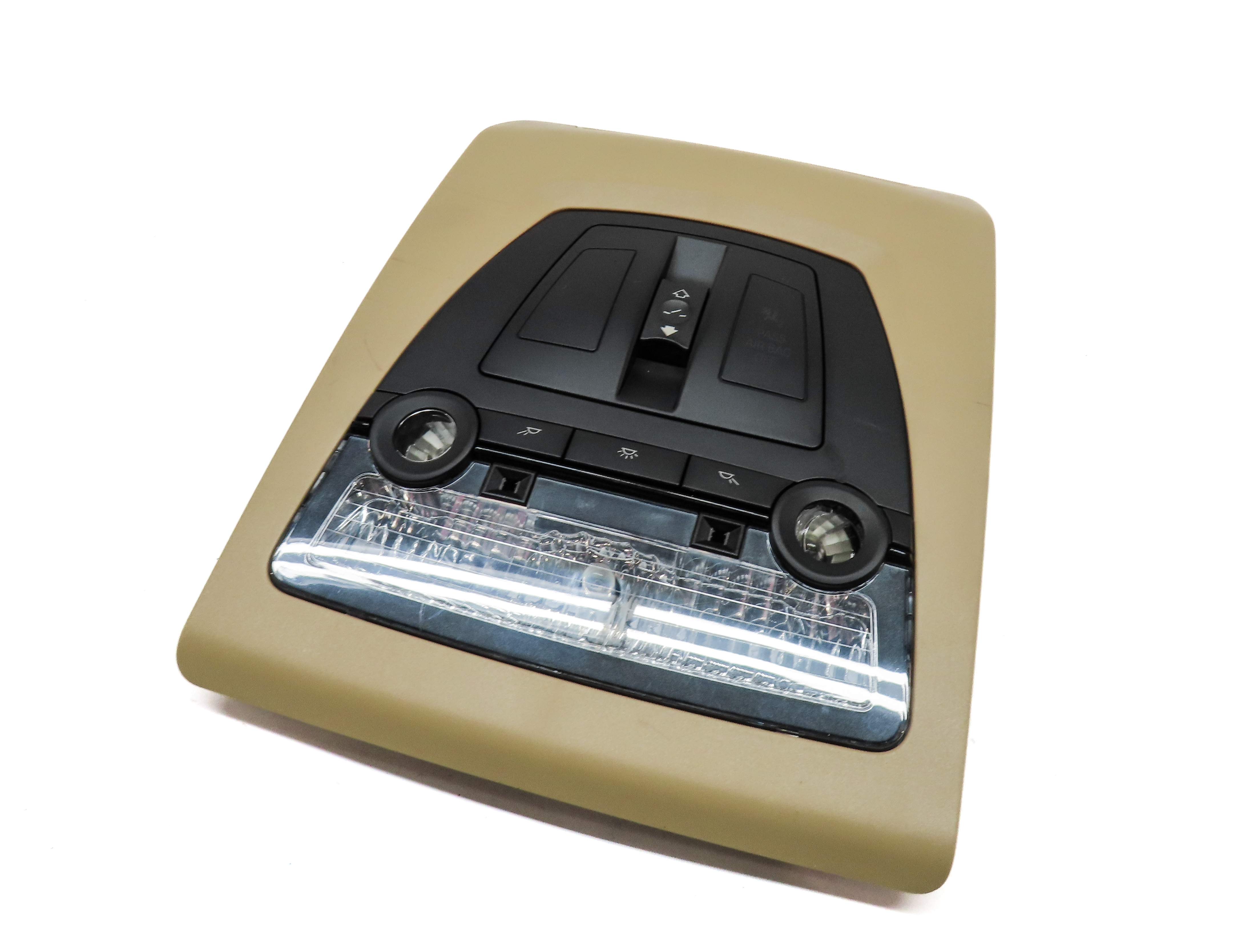 2011 BMW X3 (F25) FRONT OVERHEAD DOME MAP LIGHT LAMP w/ SUNROOF SWITCHES (Beige) — exact item pictured